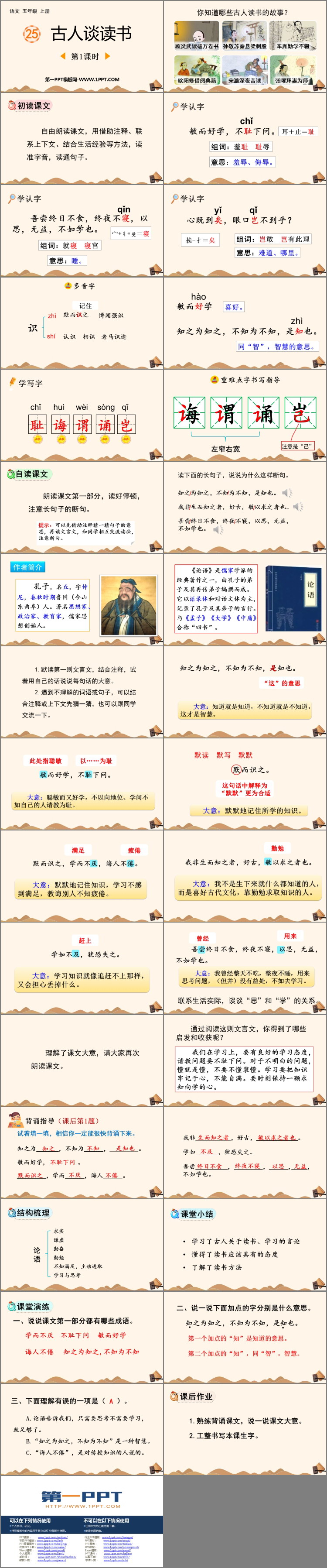 《古人谈读书》PPT免费课件(第1课时)