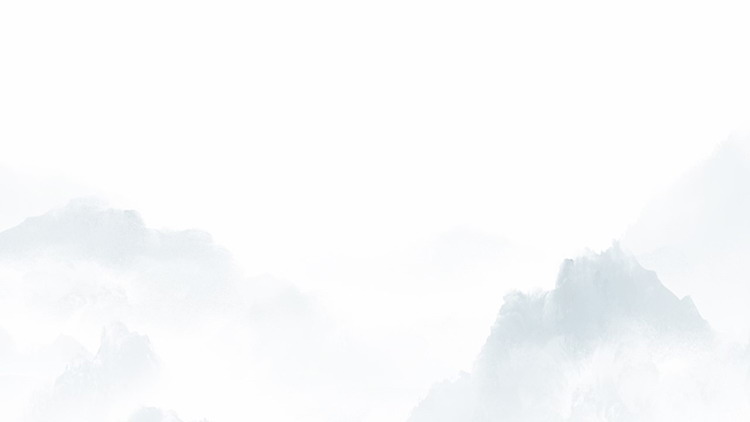 三张蓝色水墨群山泛舟古典中国风PPT背景图片