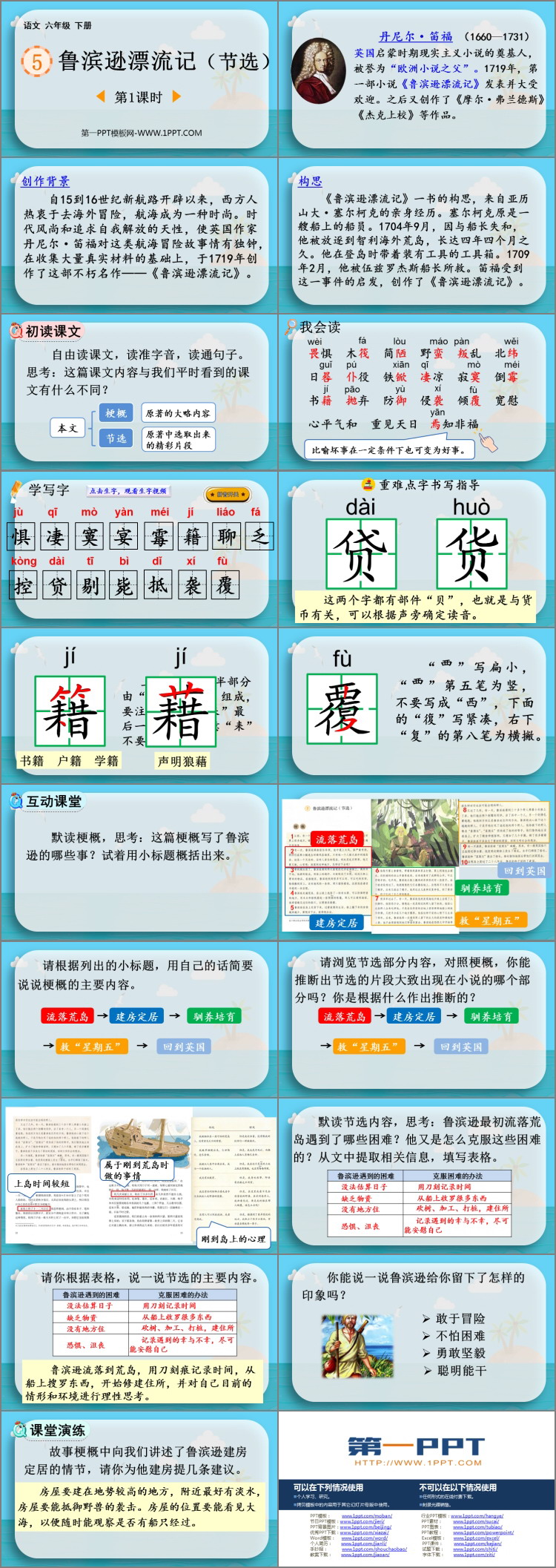 《鲁滨逊漂流记》PPT课件下载(第1课时)