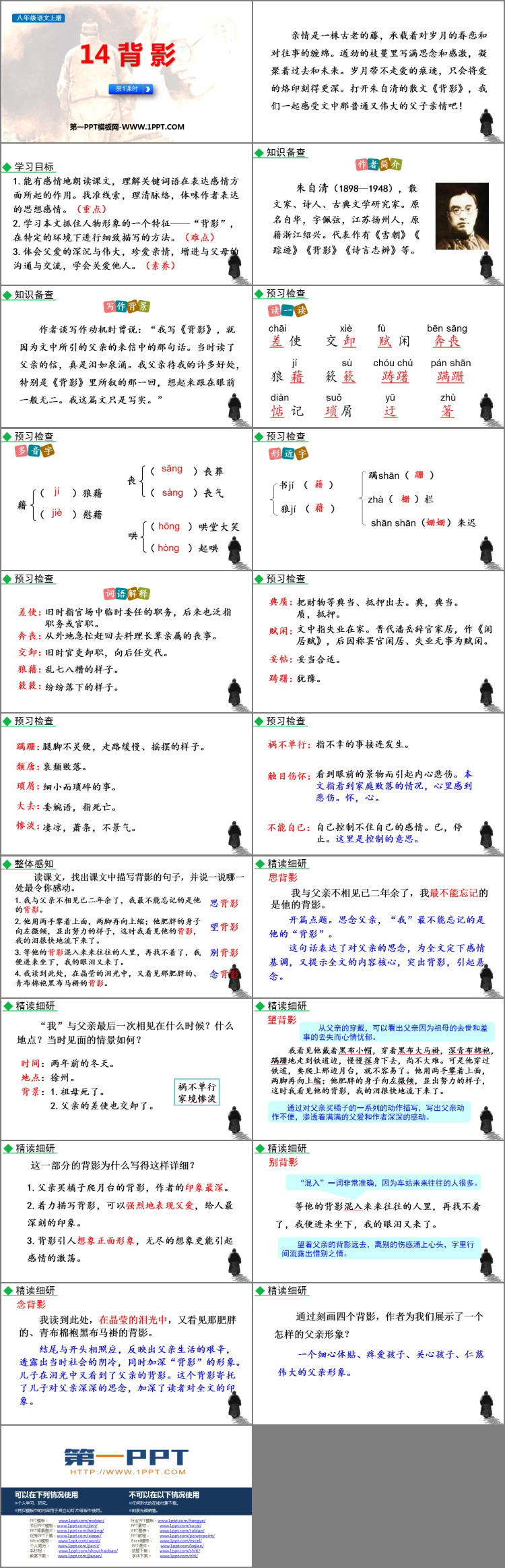 《背影》PPT免费下载(第1课时)