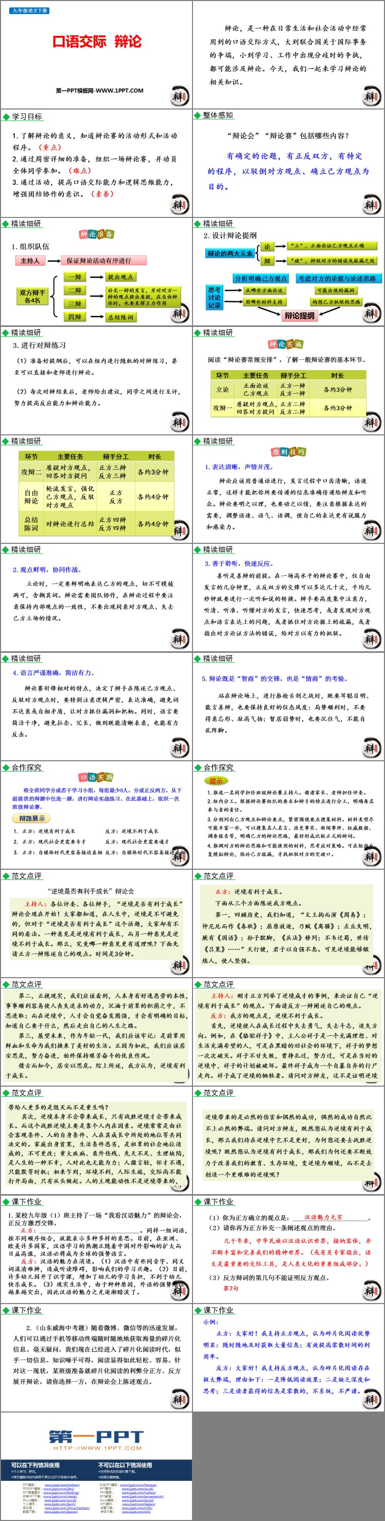 《辩论》PPT免费教学课件