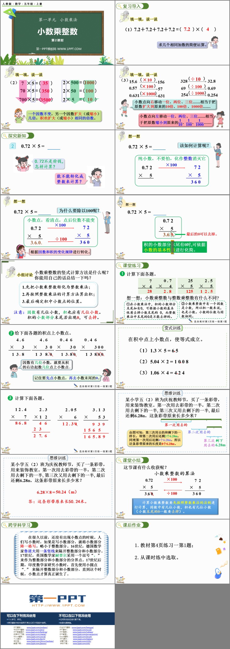 《小数乘整数》小数乘法PPT下载(第2课时)