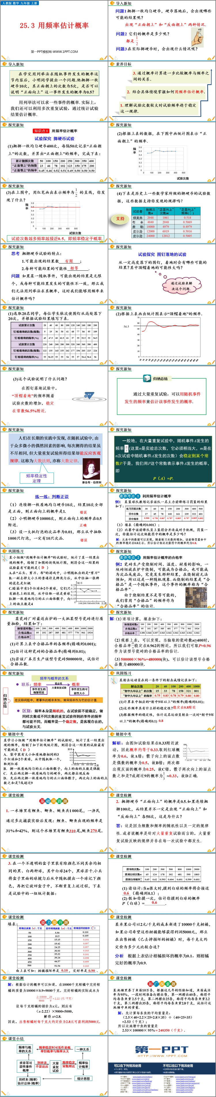 《用频率估计概率》概率初步PPT免费课件
