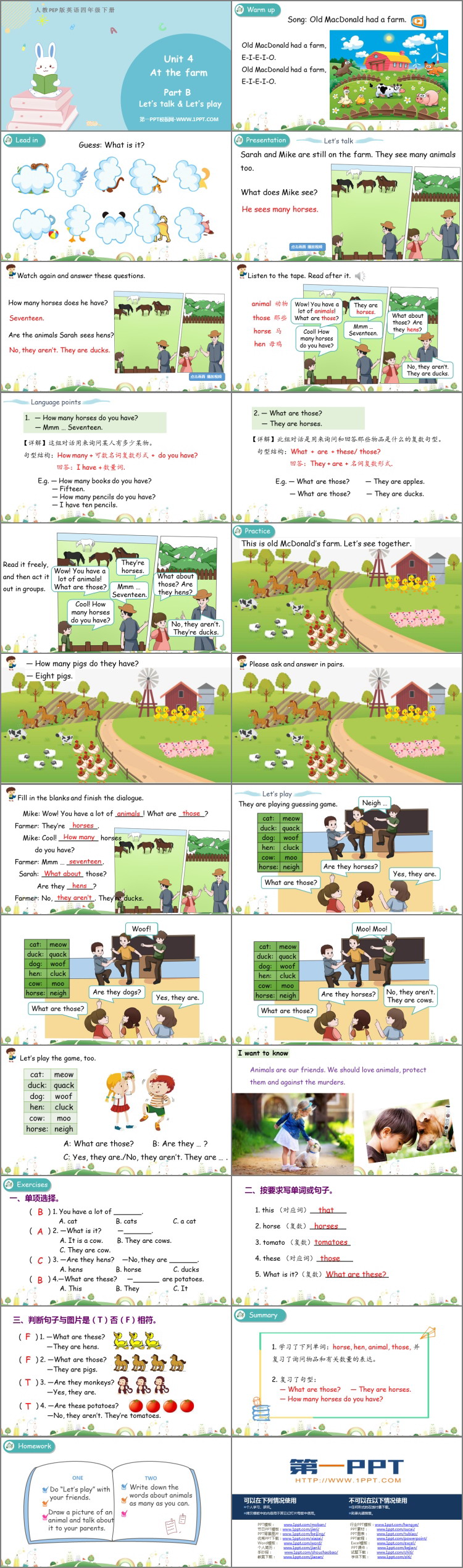 《At the farm》PartB PPT教学课件(第1课时)