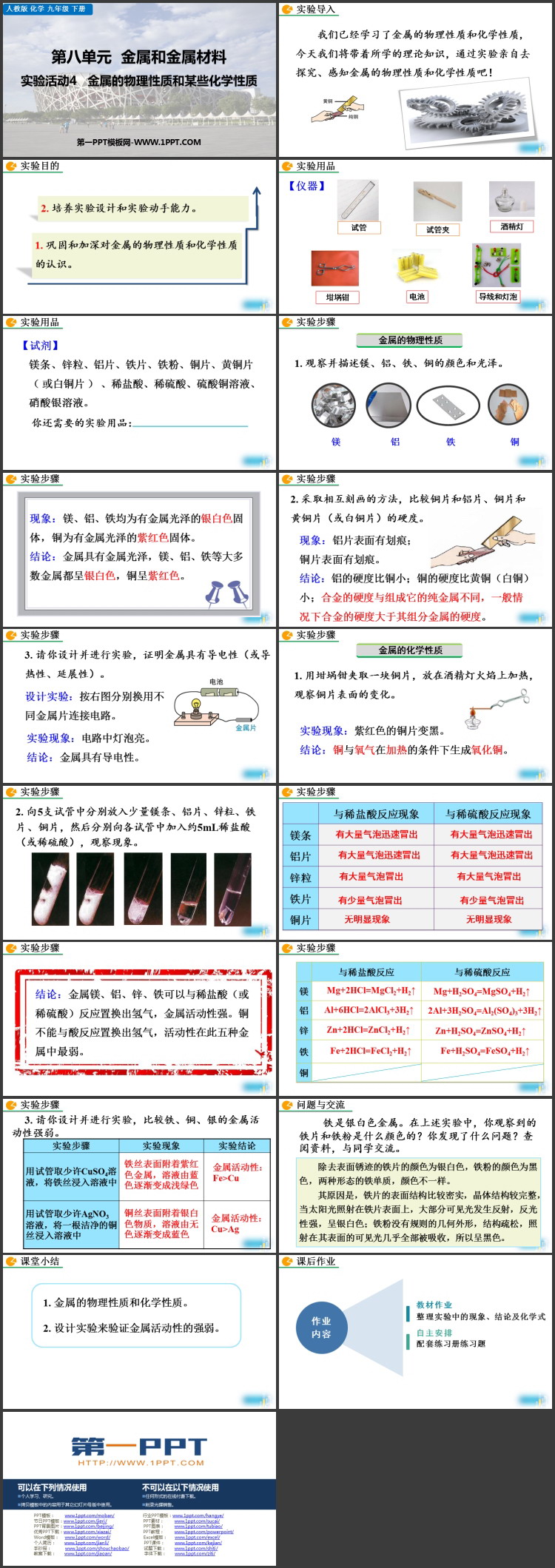 《金属的物理性质和某些化学性质》金属和金属材料PPT精品课件