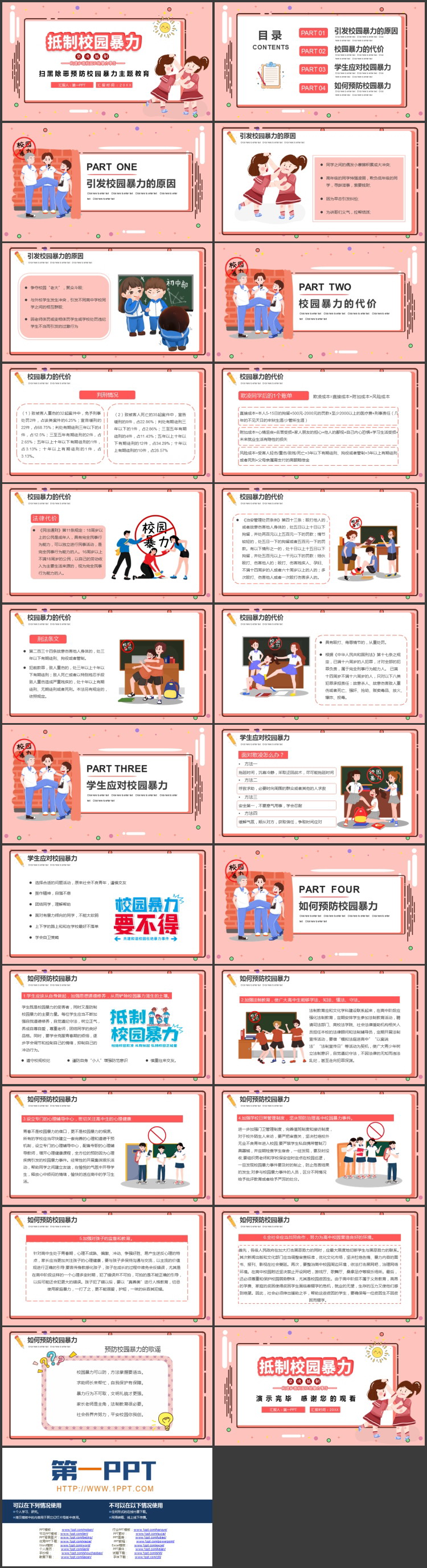 《抵制校园暴力》PPT主题班会课件