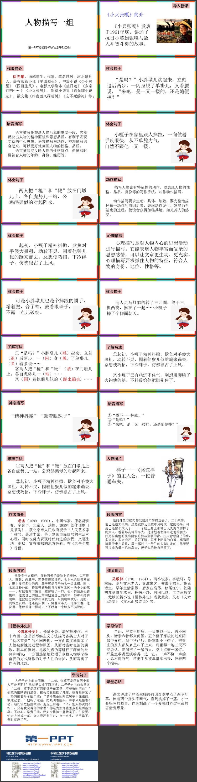 《人物描写一组》PPT精品课件