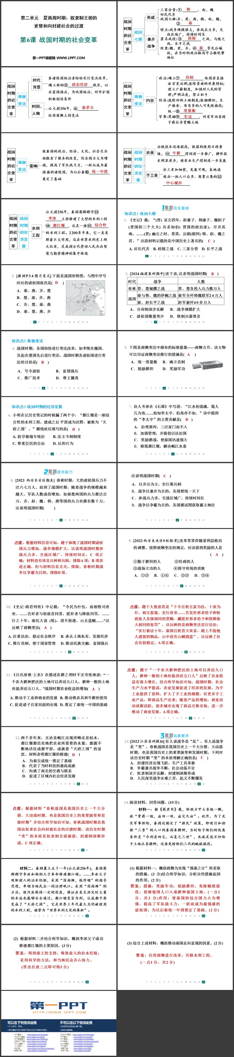 《战国时期的社会变革》夏商周时期：奴隶制王朝的更替和向封建社会的过渡PPT课件