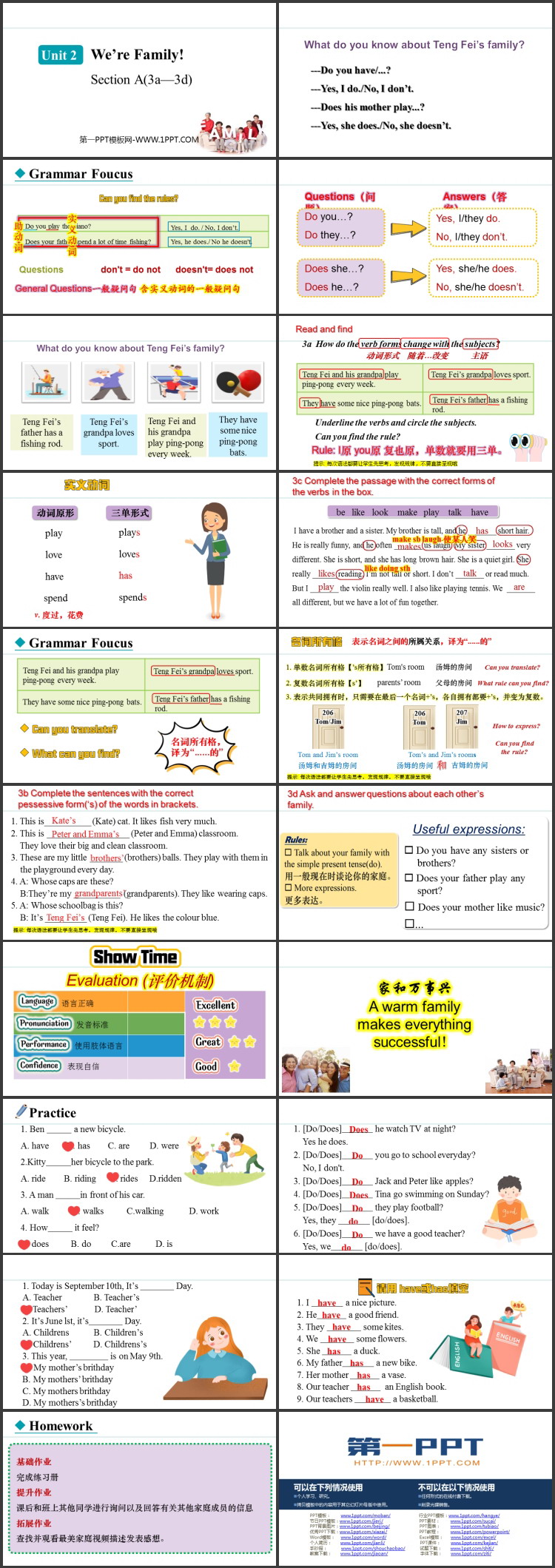 《We\re Family!》Section A(3a—3d)PPT课件