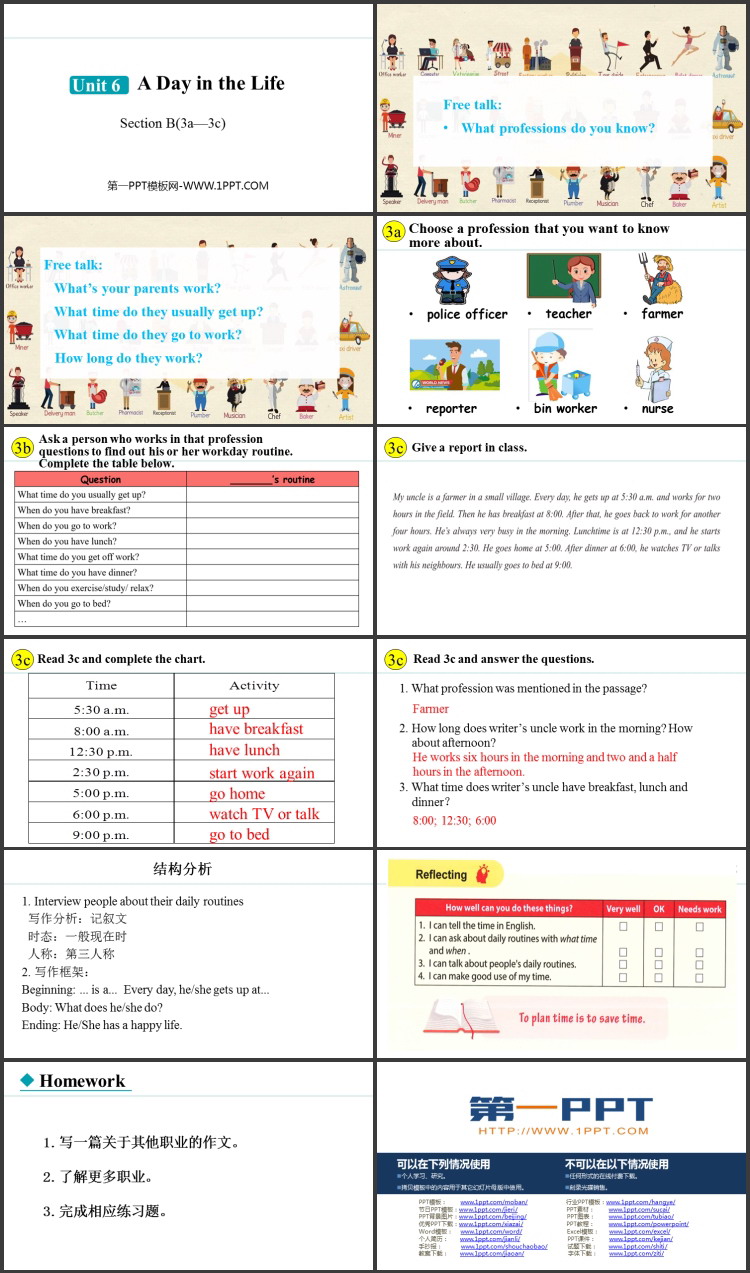 《A Day in the Life》Section B(3a—3c)PPT课件