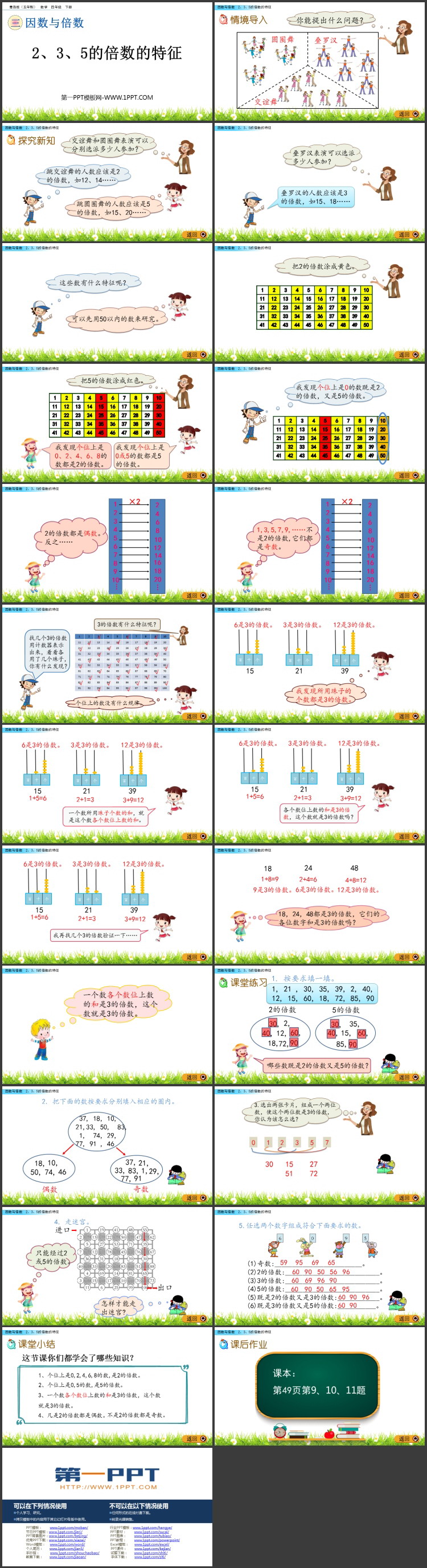 《2、3、5的倍数的特征》因数与倍数PPT课件