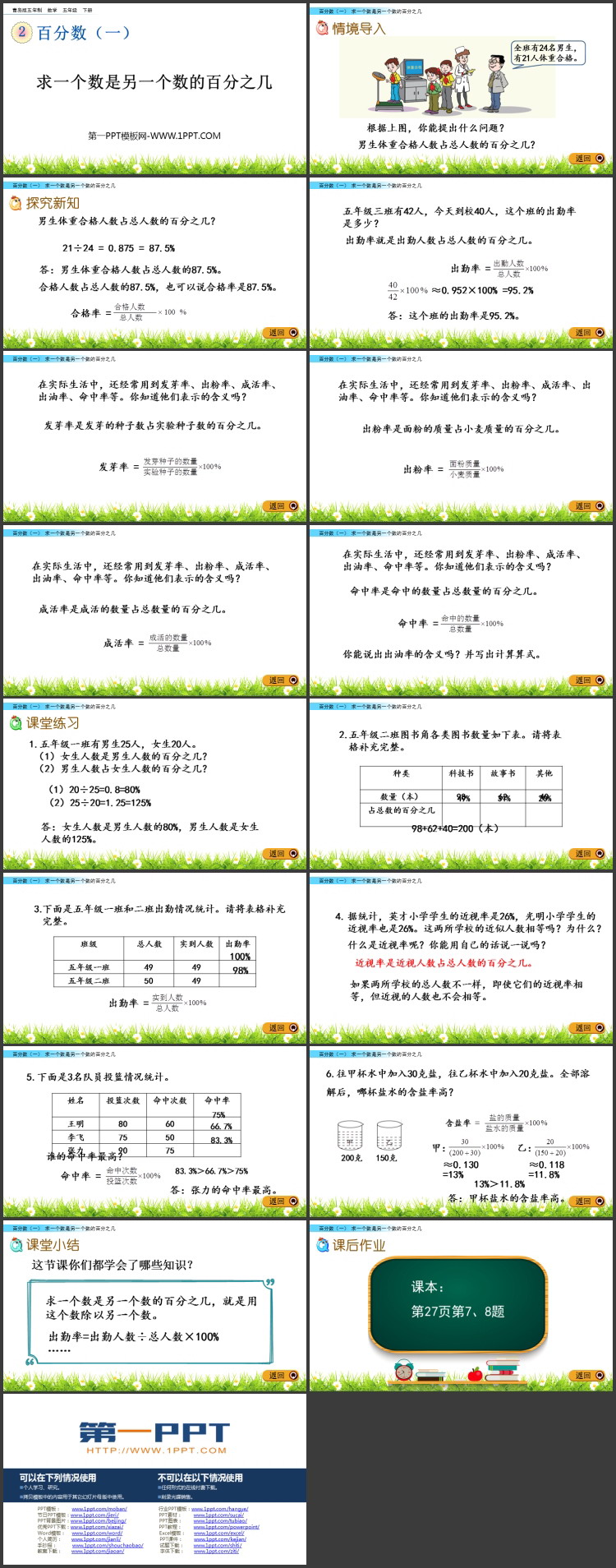 《求一个数是另一个数的百分之几》百分数PPT课件