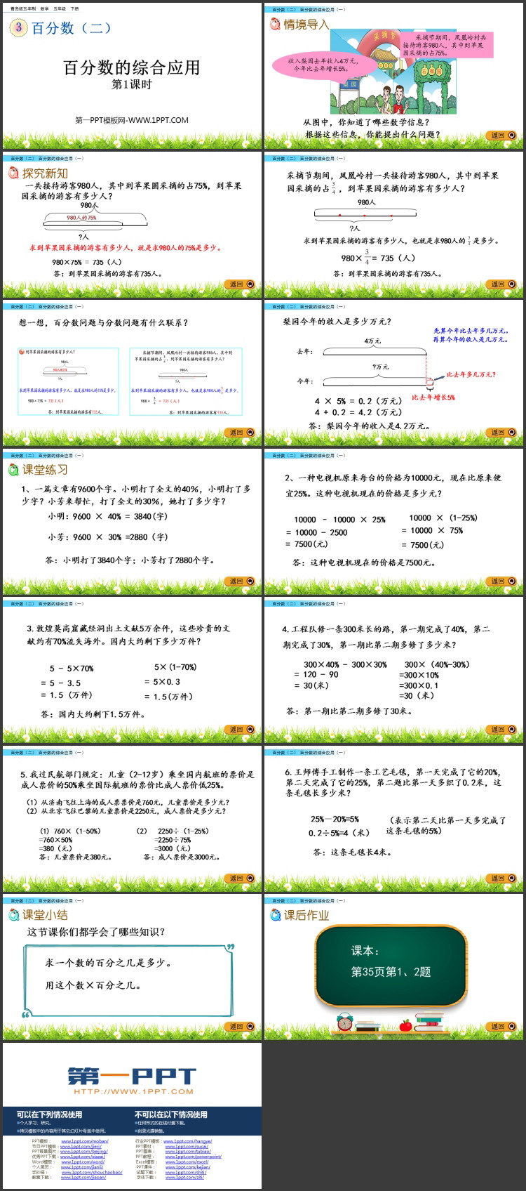 《百分数的综合应用》百分数PPT课件(第1课时)