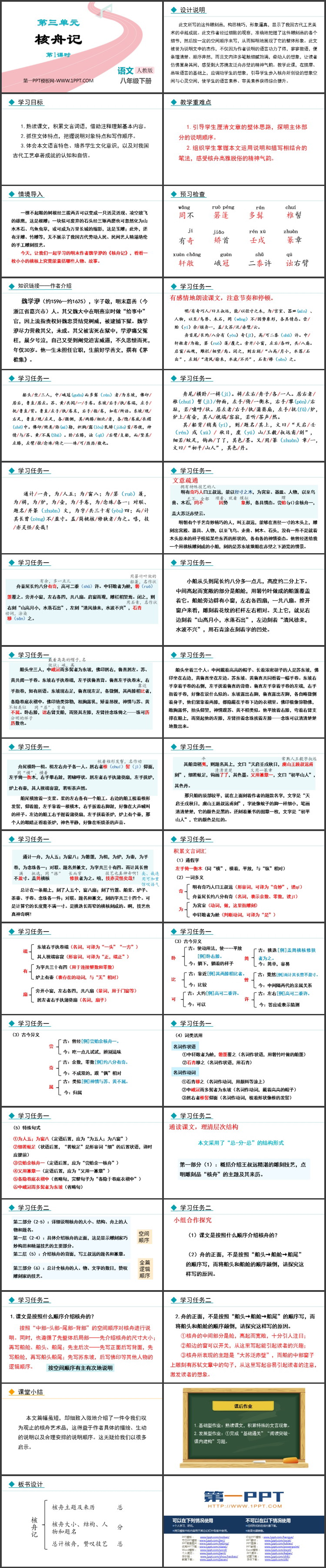 《核舟记》PPT教学课件(第1课时)