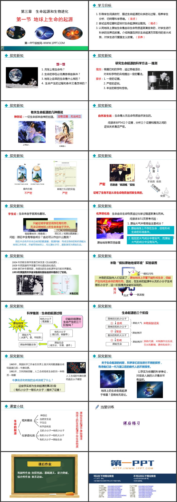 《地球上生命的起源》PPT免费课件下载
