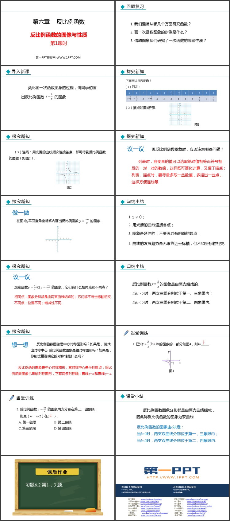 《反比例函数的图象与性质》反比例函数PPT教学课件(第1课时)