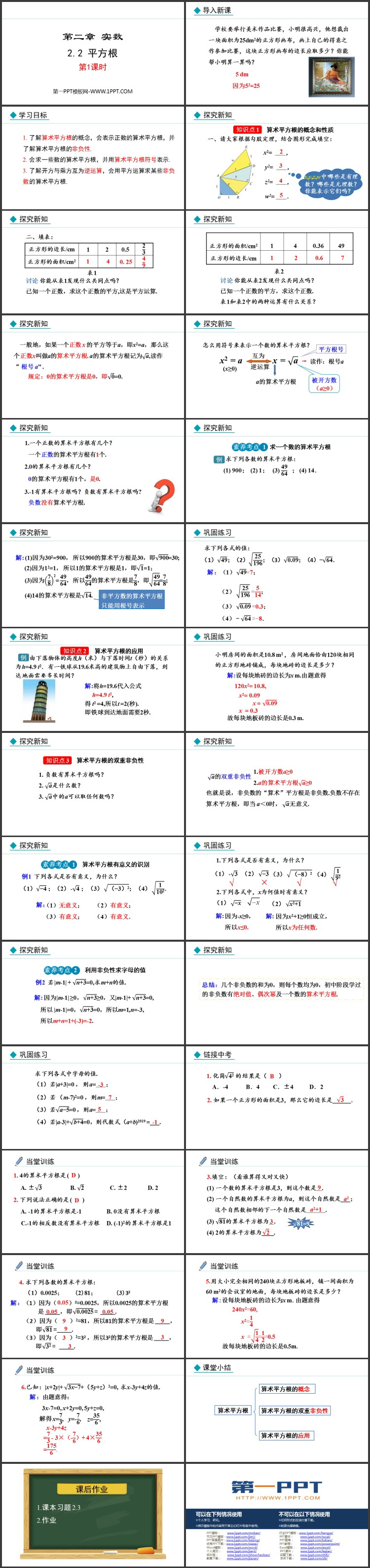 《平方根》实数PPT精品课件(第1课时)