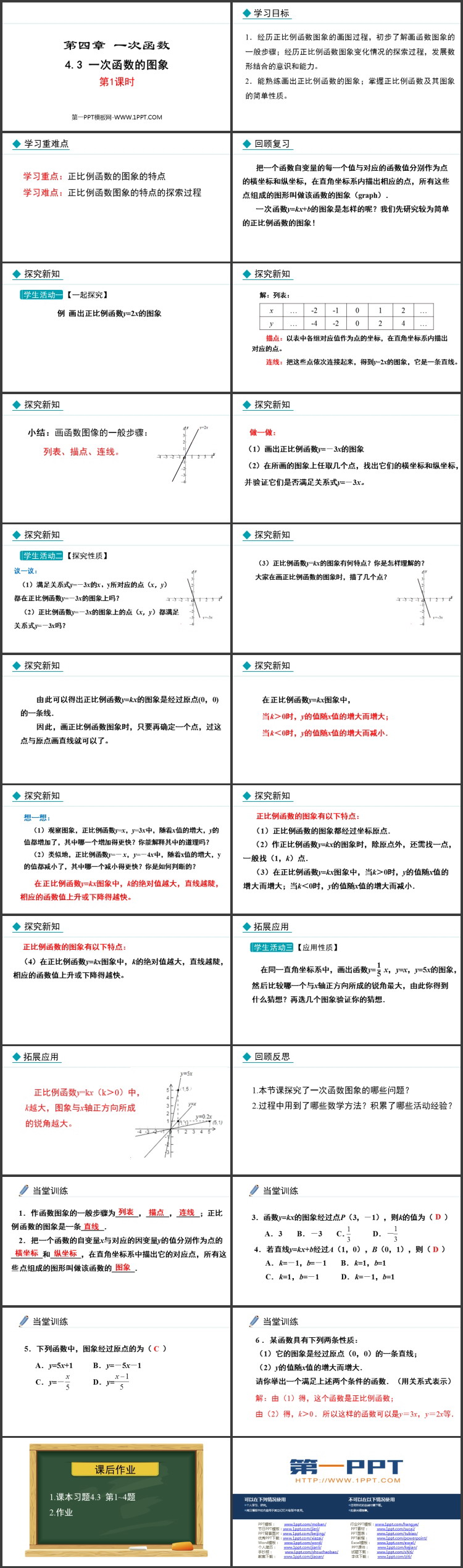 《一次函数的图象》一次函数PPT免费课件(第1课时)