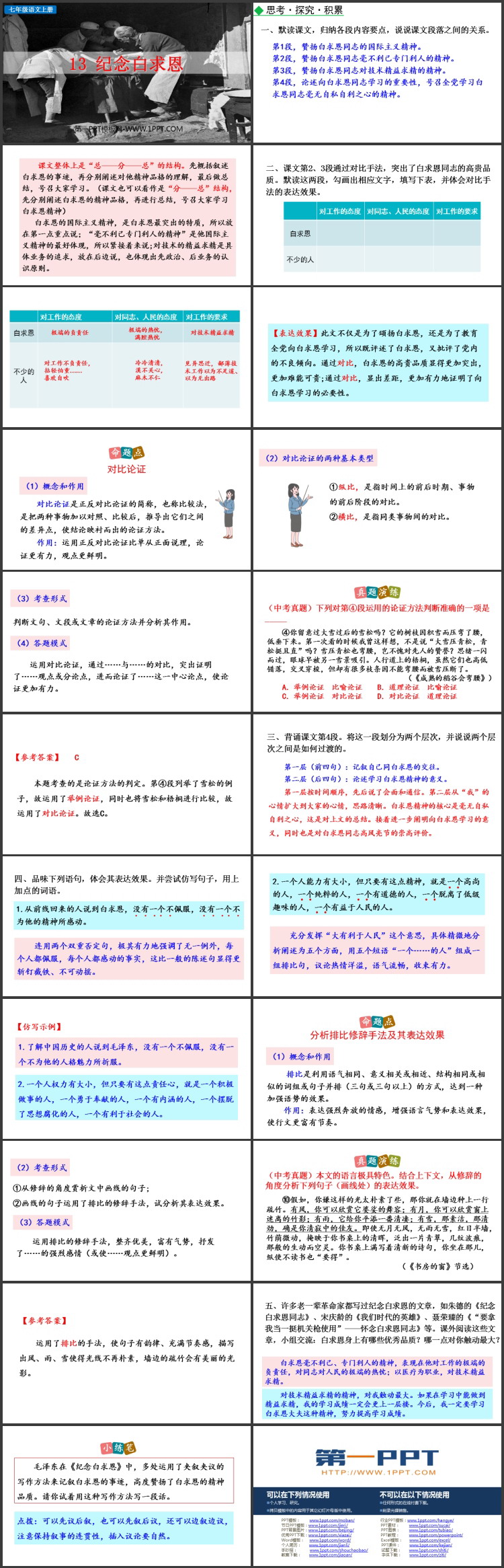 《纪念白求恩》PPT免费优质课件