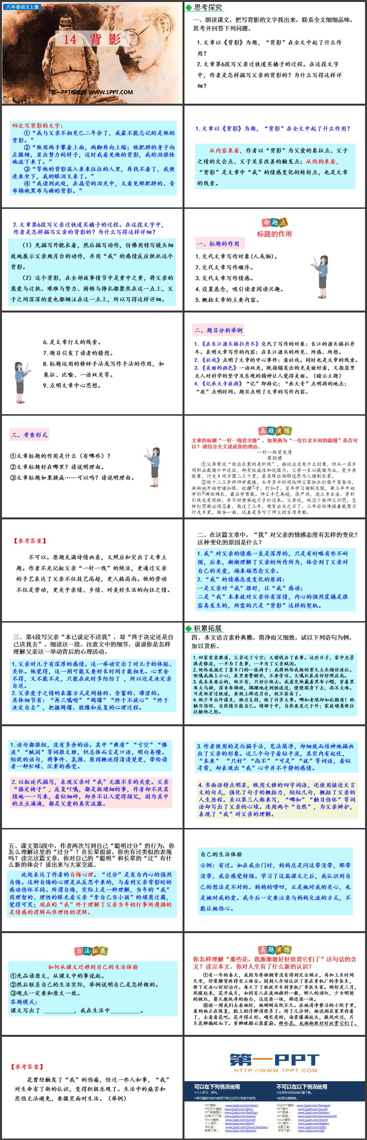 《背影》PPT优质免费课件