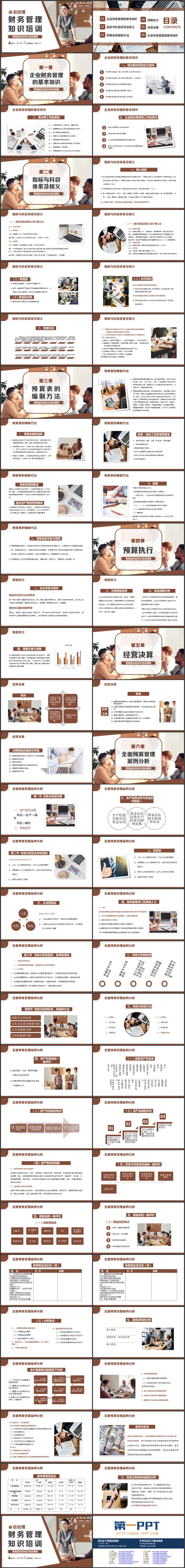 褐色商务人士背景的财务管理知识培训PPT模板下载
