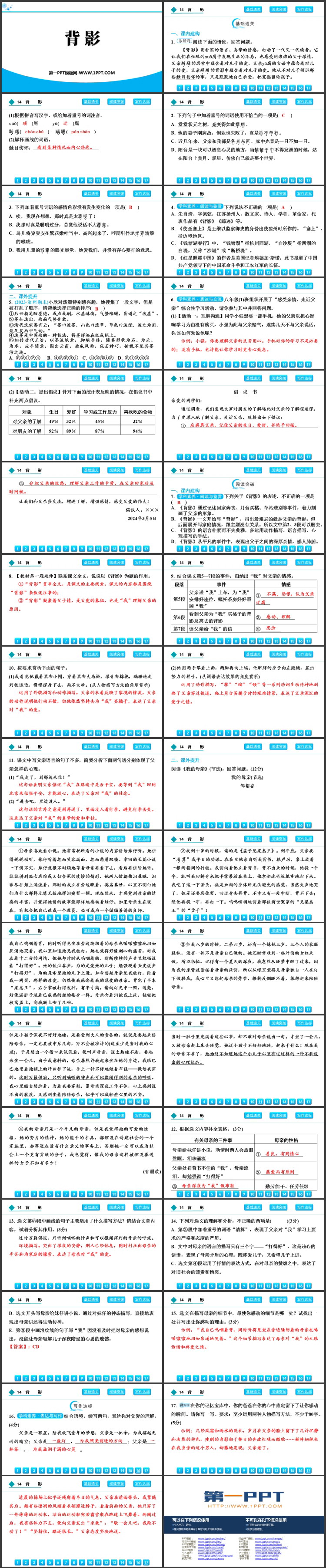 《背影》PPT优秀免费课件