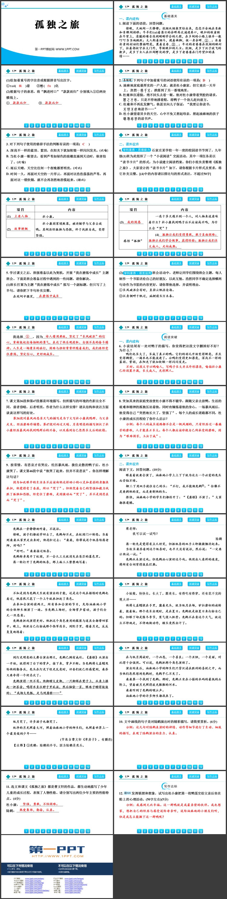 《孤独之旅》PPT精品免费课件