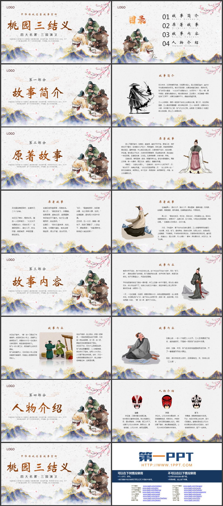 “桃园三结义”中华传统名著《三国演义》故事赏析PPT下载