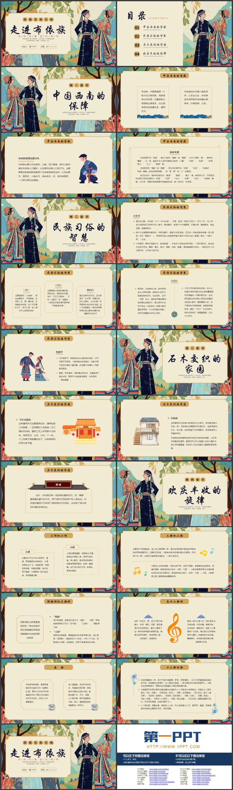 多彩民族风“走进布依族”民族文化介绍PPT模板