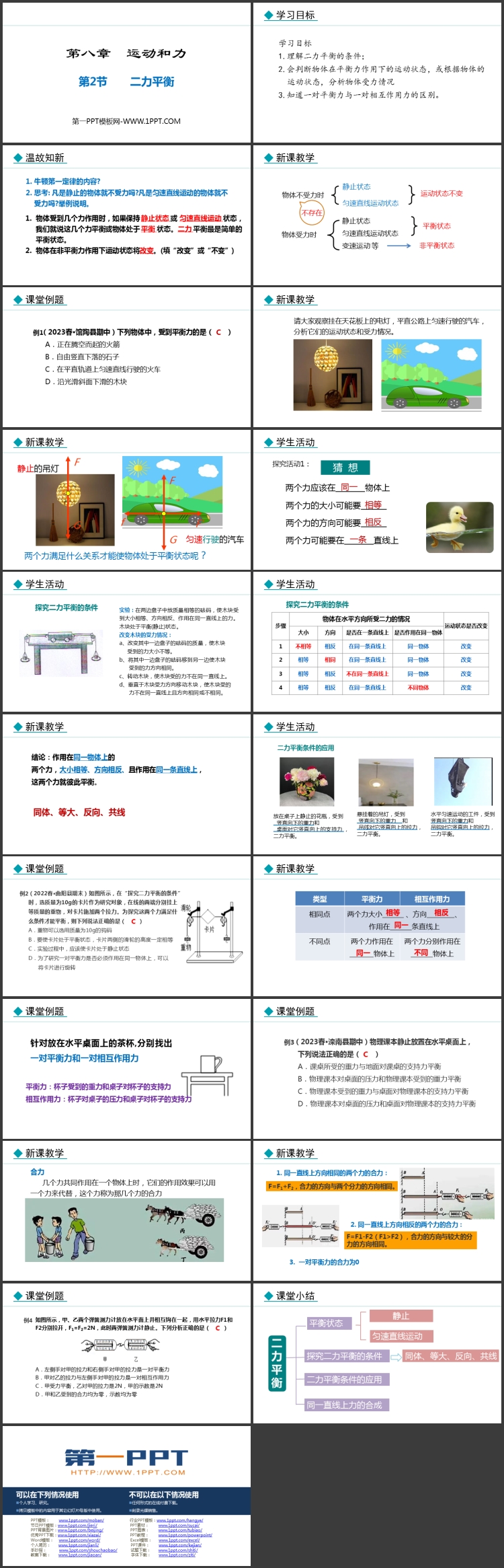 《二力平衡》运动和力PPT优秀教学课件下载