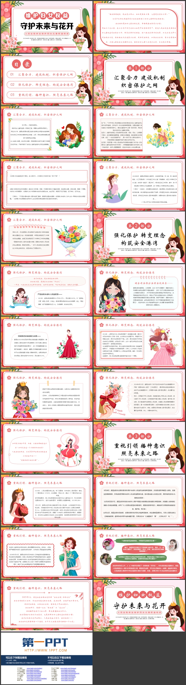 “维护妇女权益守护未来与花开”人民法院依法保护妇女儿童权益综述PPT模板