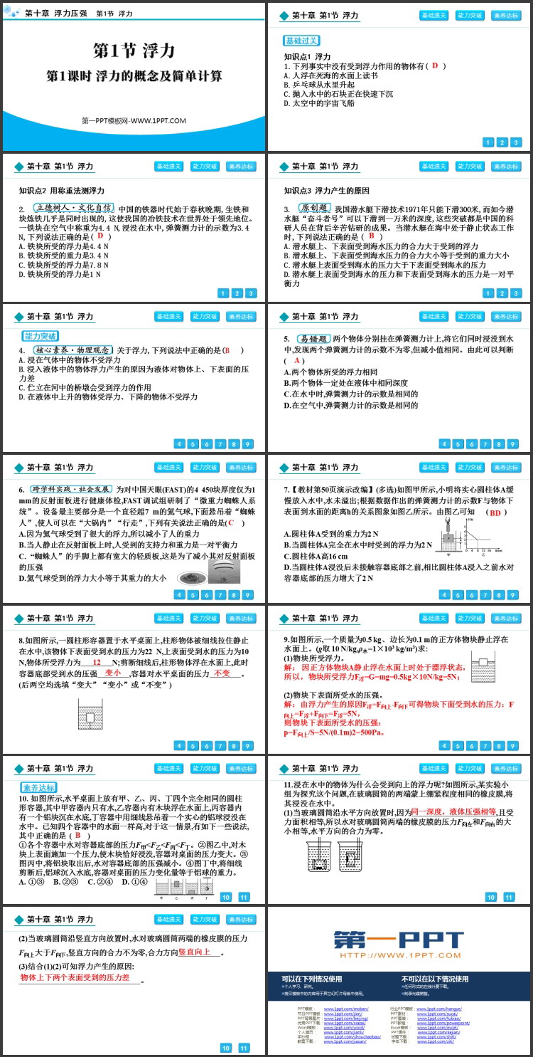《浮力》浮力PPT教学课件(第1课时)