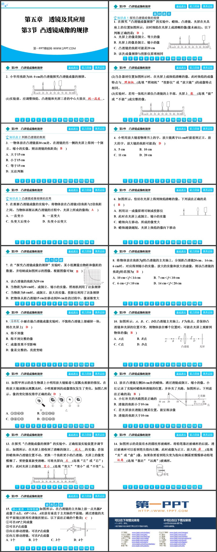 《凸透镜成像的规律》透镜及其应用PPT精品教学课件