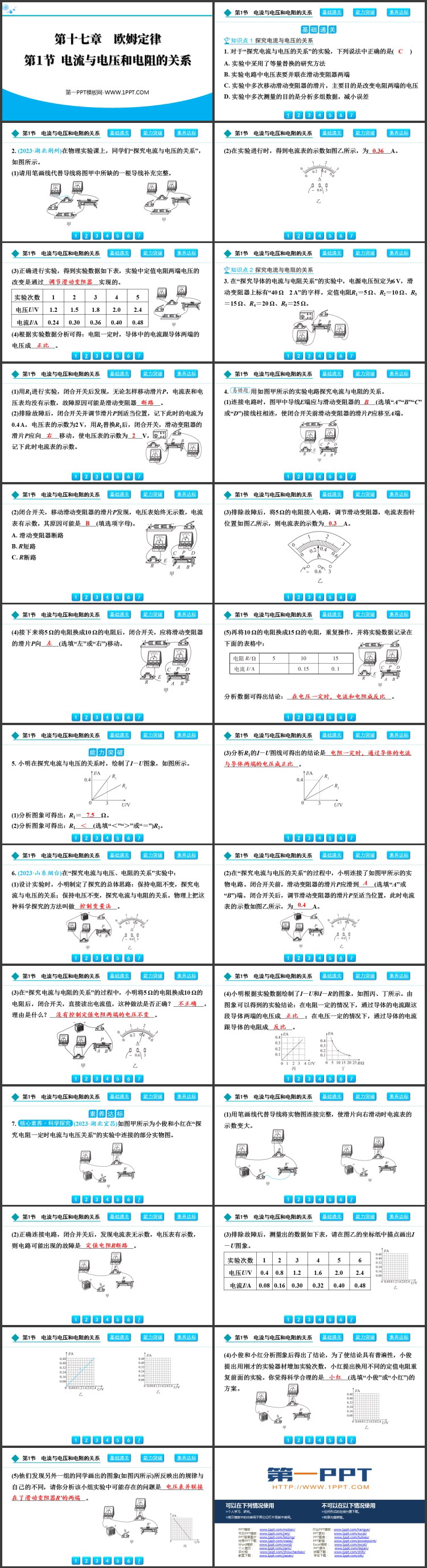 《电流与电压和电阻的关系》欧姆定律PPT优质教学课件