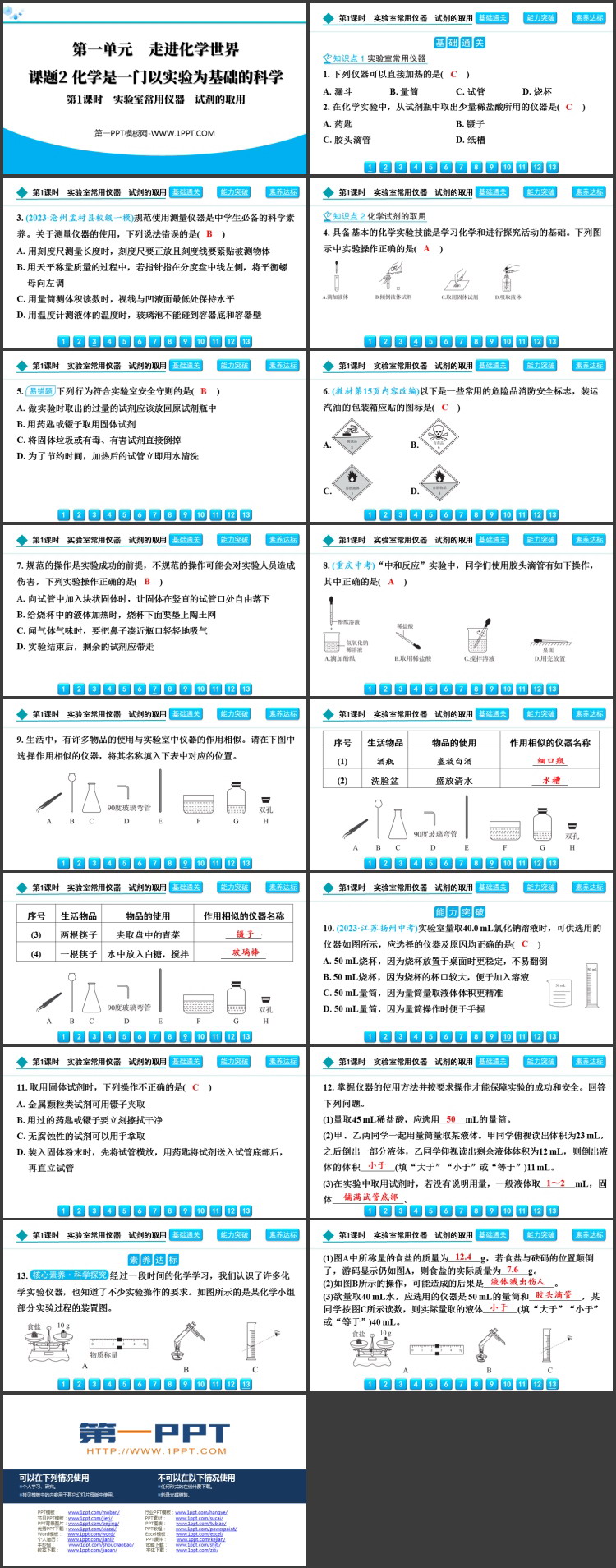 《化学是一门以实验为基础的科学》走进化学世界PPT课件(第1课时)