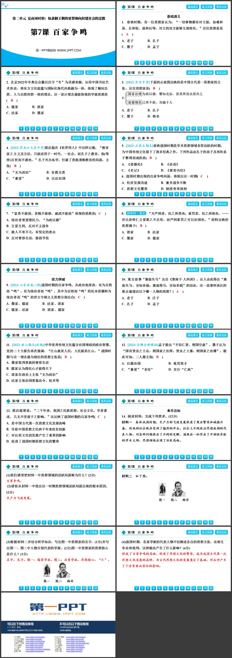 《百家争鸣》夏商周时期：奴隶制王朝的更替和向封建社会的过渡PPT教学课件
