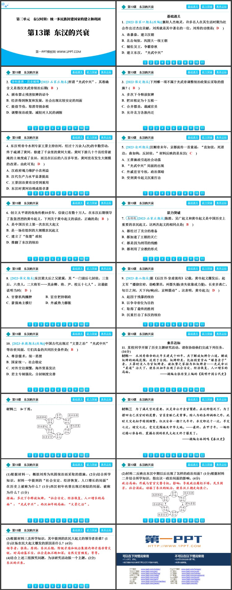 《东汉的兴衰》秦汉时期：统一多民族封建国家的建立和巩固PPT教学课件