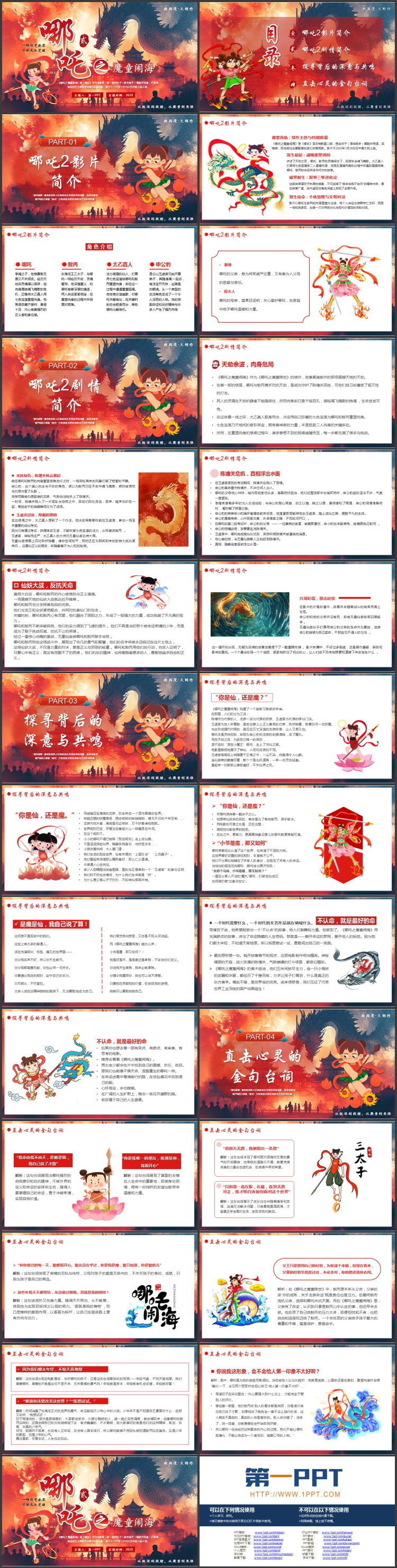 “哪吒贰之魔童闹海”国漫宣传介绍PPT模板