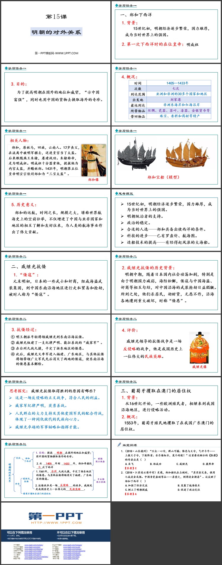 《明朝的对外关系》PPT优质课件下载