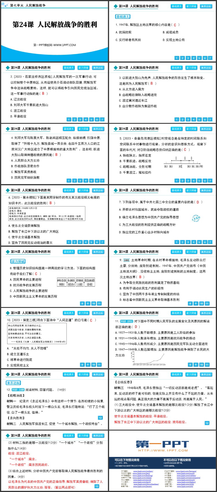 《人民解放战争的胜利》人民解放战争PPT下载