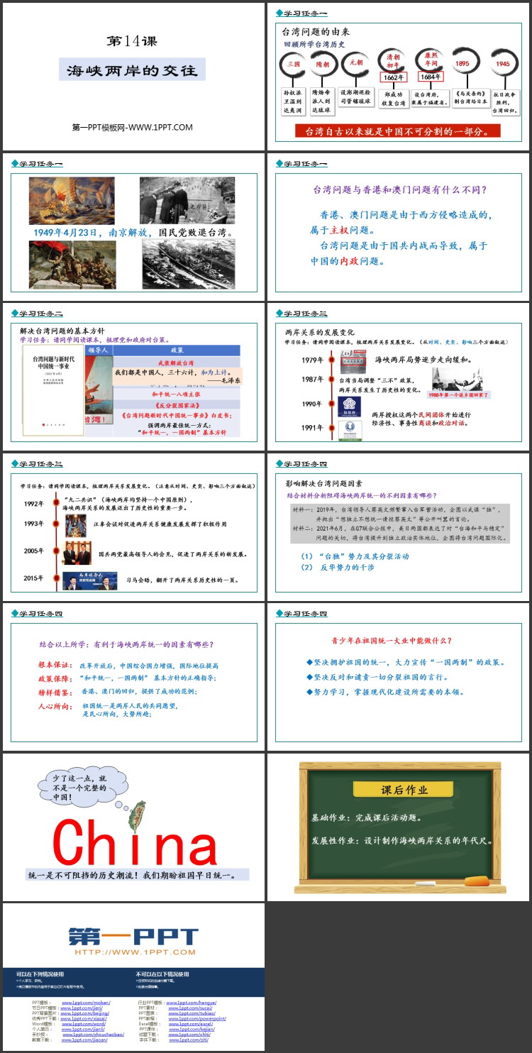 《海峡两岸的交往》PPT免费课件下载