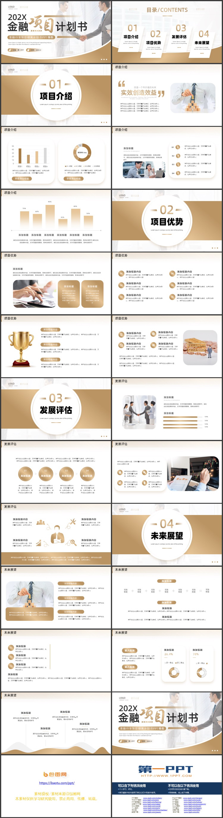 棕色商务人士背景的金融项目计划书PPT模板下载