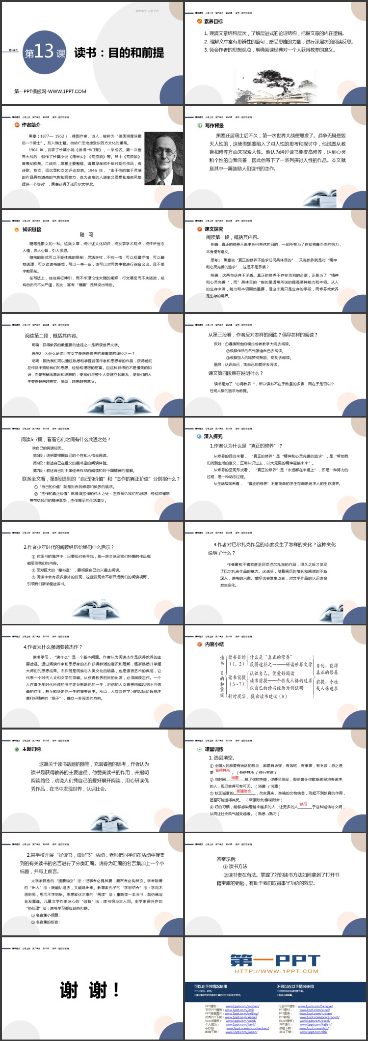 《读书：目的和前提》PPT免费课件