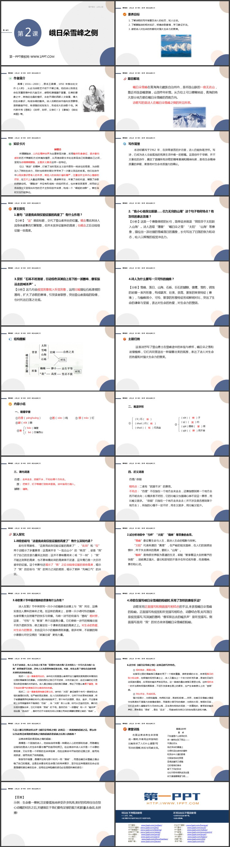 《峨日朵雪峰之侧》PPT优质课件