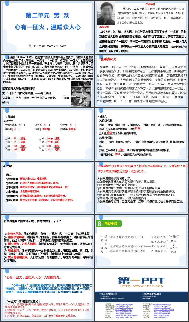 《心有一团火，温暖众人心》PPT精品课件