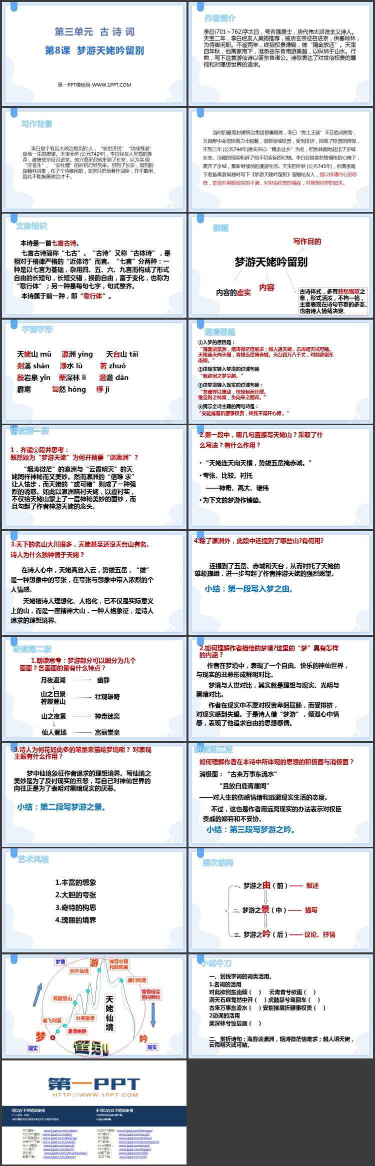 《梦游天姥吟留别》PPT优质课件