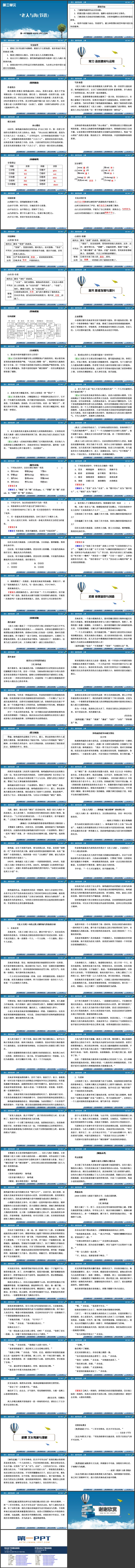 《老人与海》PPT免费课件下载