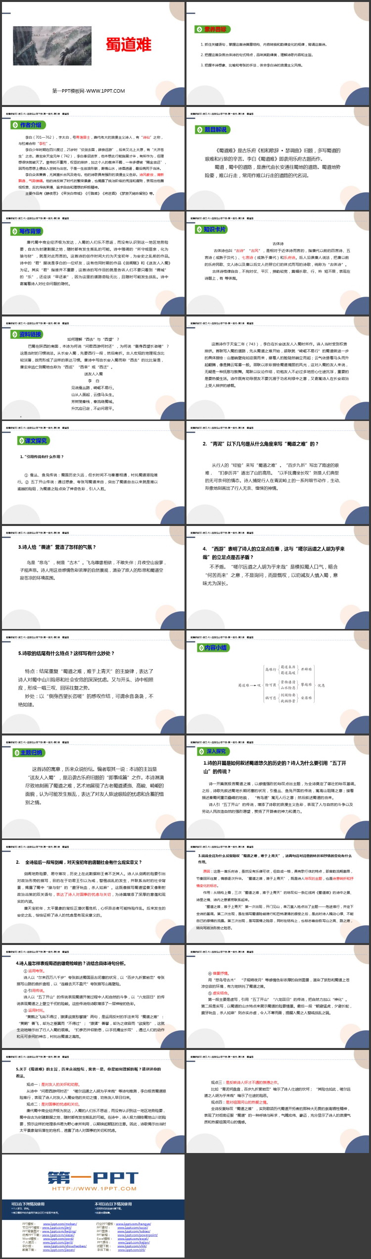 《蜀道难》PPT优秀课件