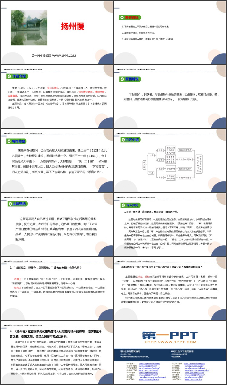 《扬州慢》PPT免费课件
