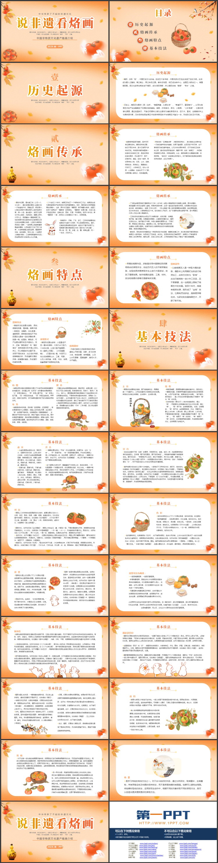 “说非遗看烙画”中国非物质文化遗产烙画介绍PPT模板